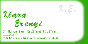 klara erenyi business card